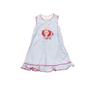 Cukees Elephant Dress Blue and Pink Size 3T